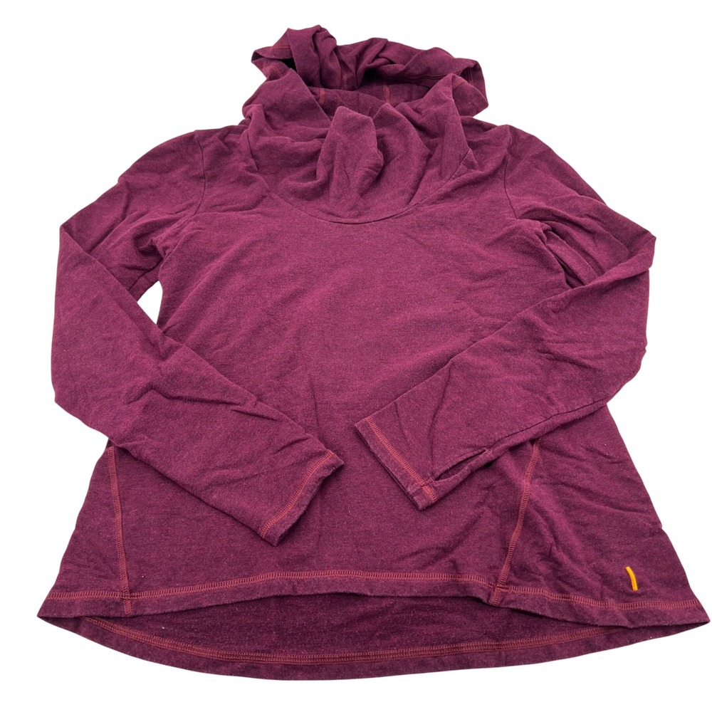 Lole Women Plum Purple Cowl Neck Hoodie Thumbhole Long Sleeve Active Top Size S